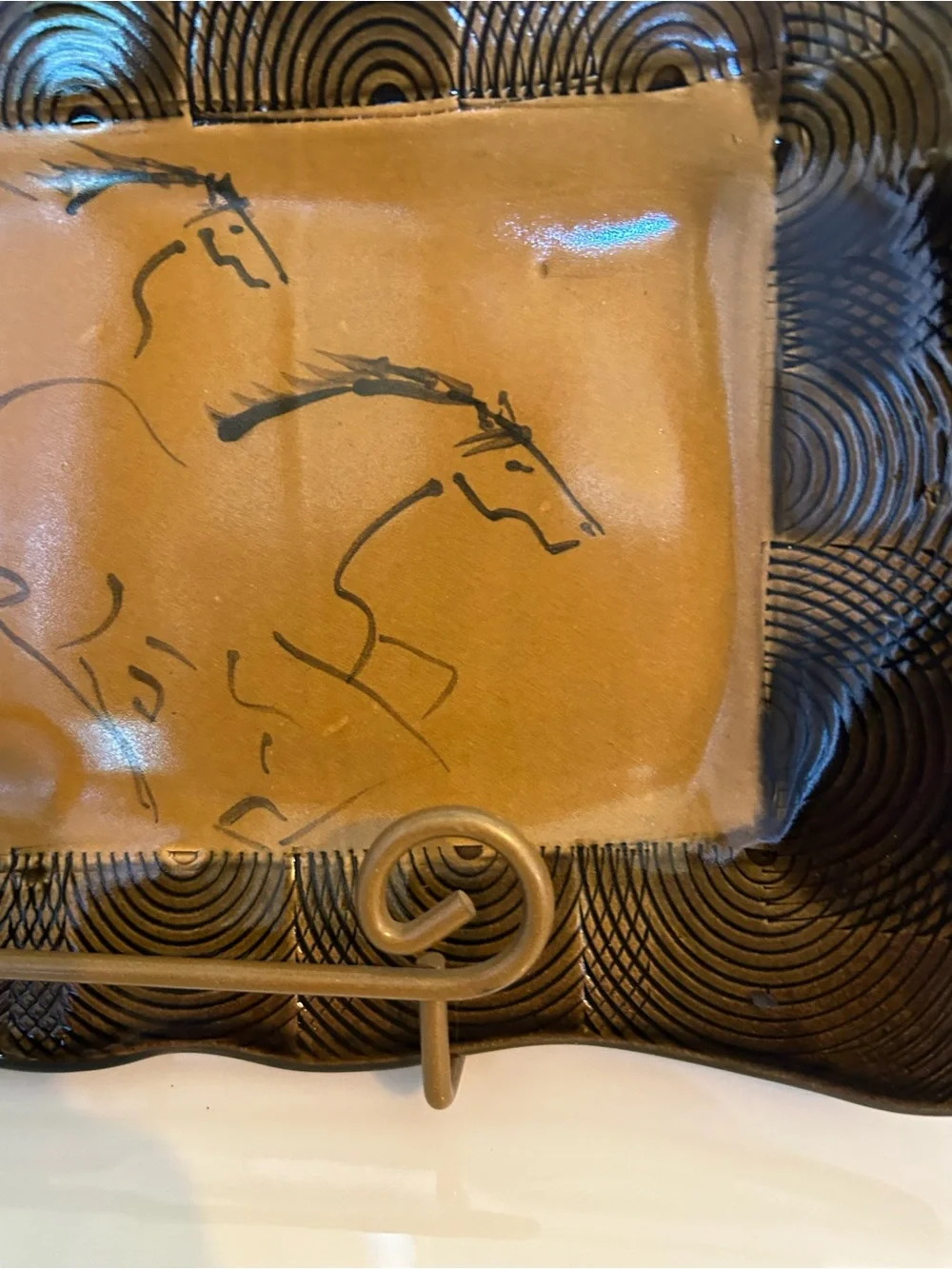 Completely Kentucky pottery horse Decorative Ceramic Platter, Kentucky derby